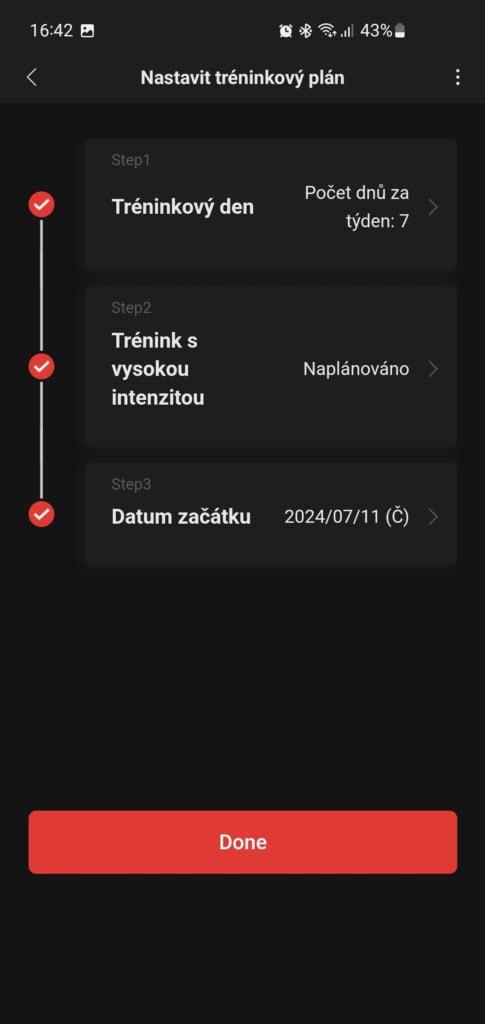 Trénink je automaticky upraven dle výkonu