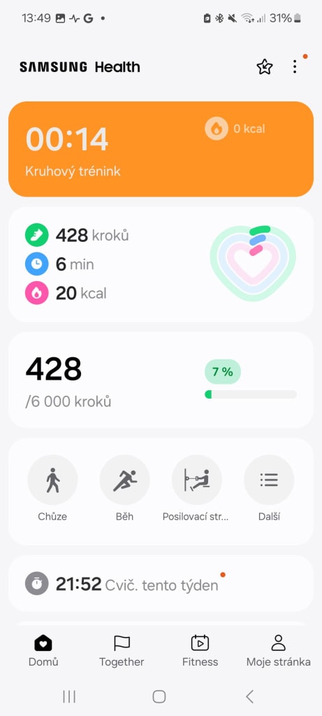 Aplikace Samsung Health