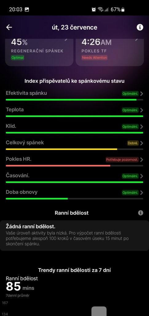 Každý z faktorů lze detailně prohlížet