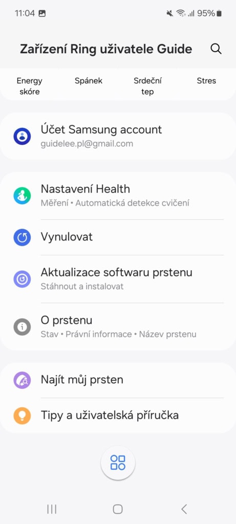 Samsung Wearable pro nastavení funkcí